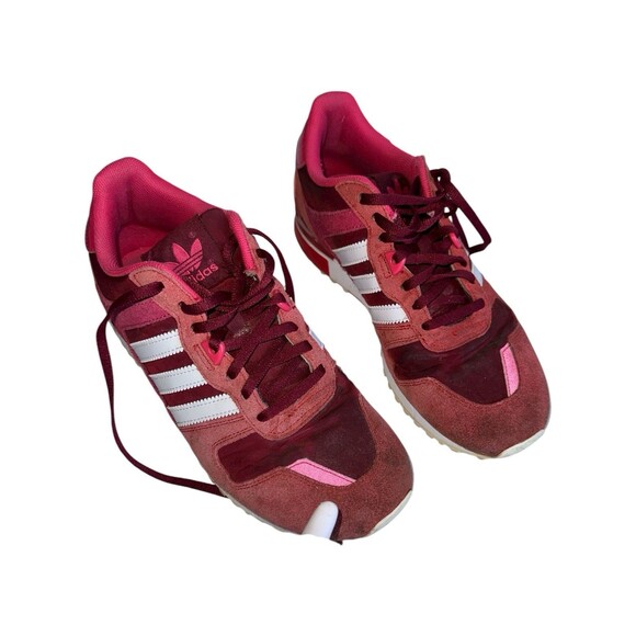 Adidas ZX 700 G95955 Burgundy Red White Suede Sneakers US size 8 - Picture 7 of 16